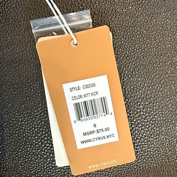 Cyrus Women's Open Front Cardigan Sweater - Cream and Brown Stripes size small - Picture 5 of 9